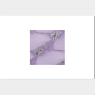Massimo violet marble - silver Posters and Art